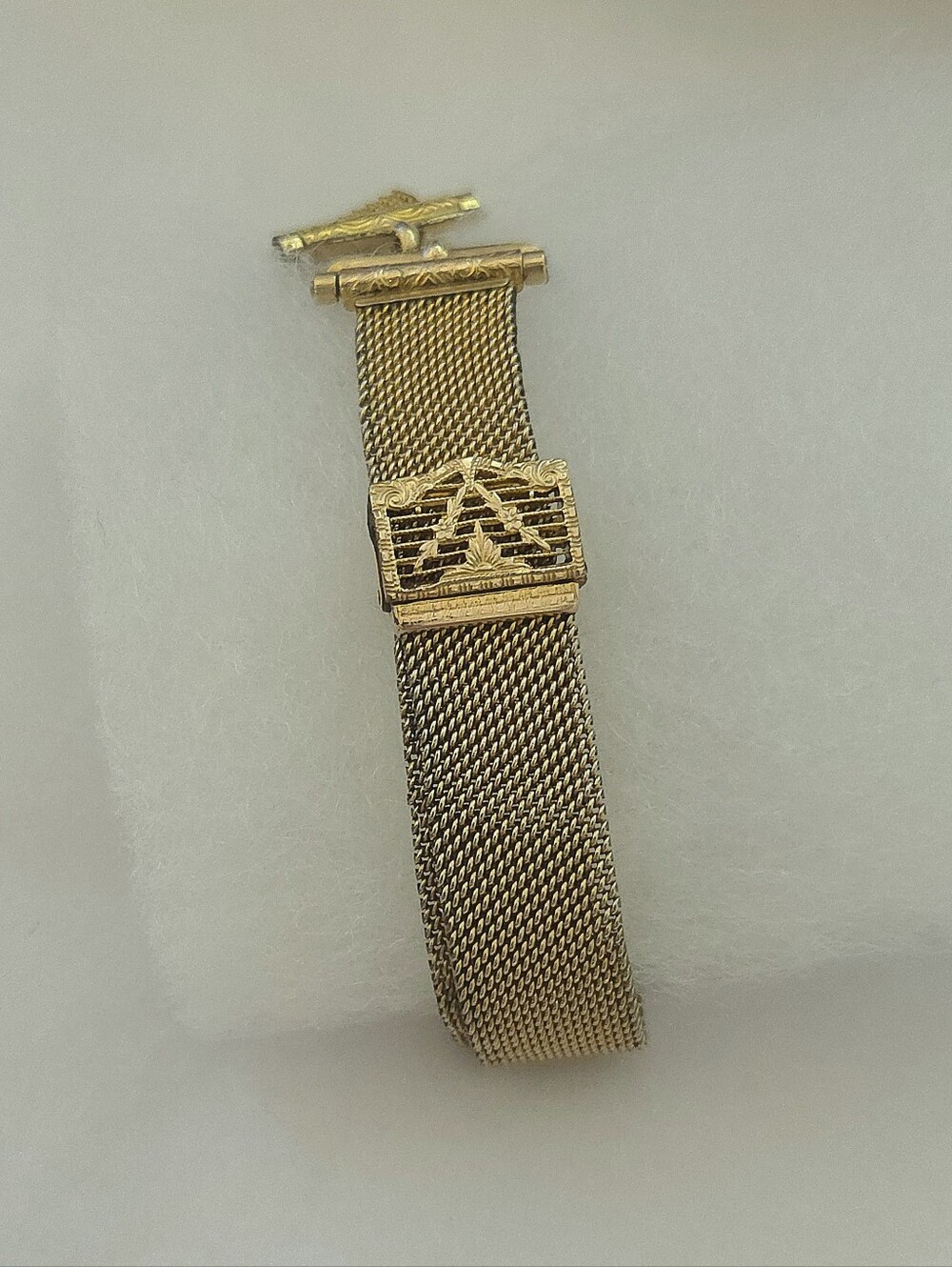 14K Gold Filled Antique Victorian or Edwardian Mesh Pocket Watch Chain or Fob